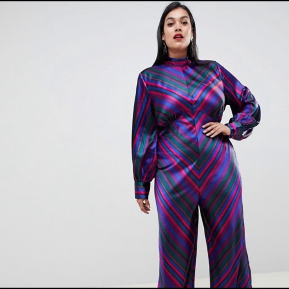 ASOS Curve Chevron Jumpsuit NWT Size 18